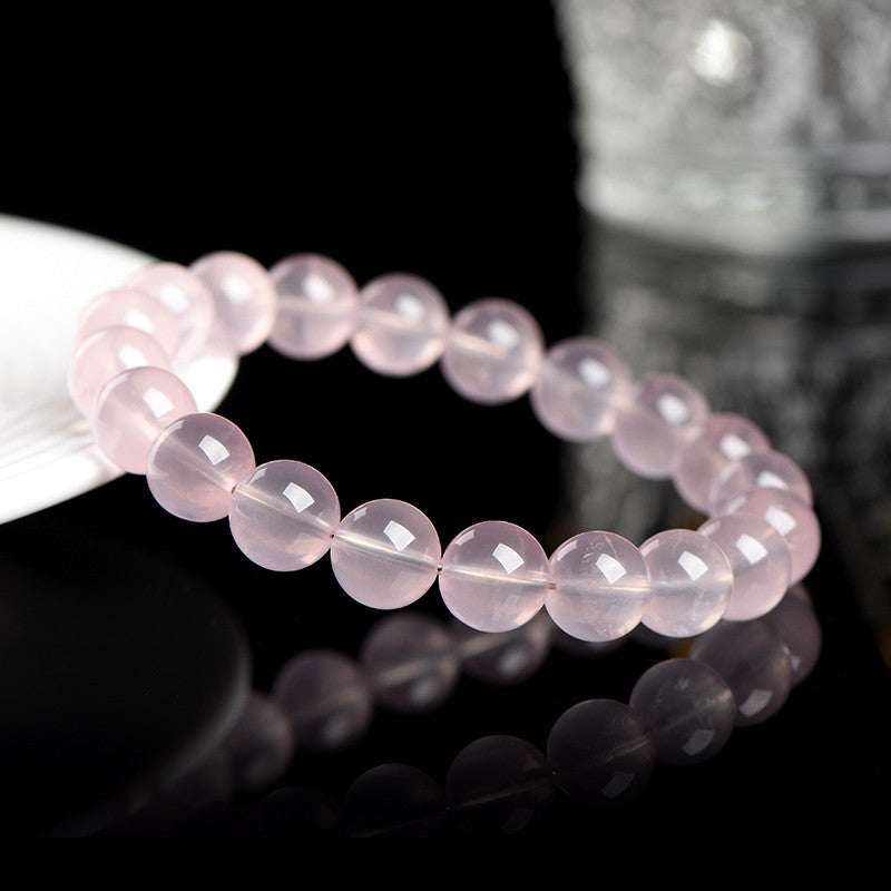 Natural Star Moissanite Pink Quartz Bracelet - Sparkling Love & Compassion Gemstone Beads for Women