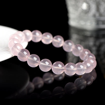 Natural Star Moissanite Pink Quartz Bracelet - Sparkling Love & Compassion Gemstone Beads for Women
