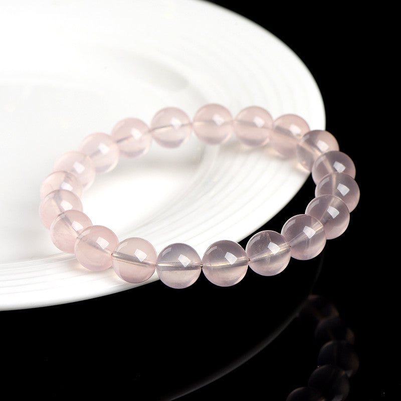 Natural Star Moissanite Pink Quartz Bracelet - Sparkling Love & Compassion Gemstone Beads for Women
