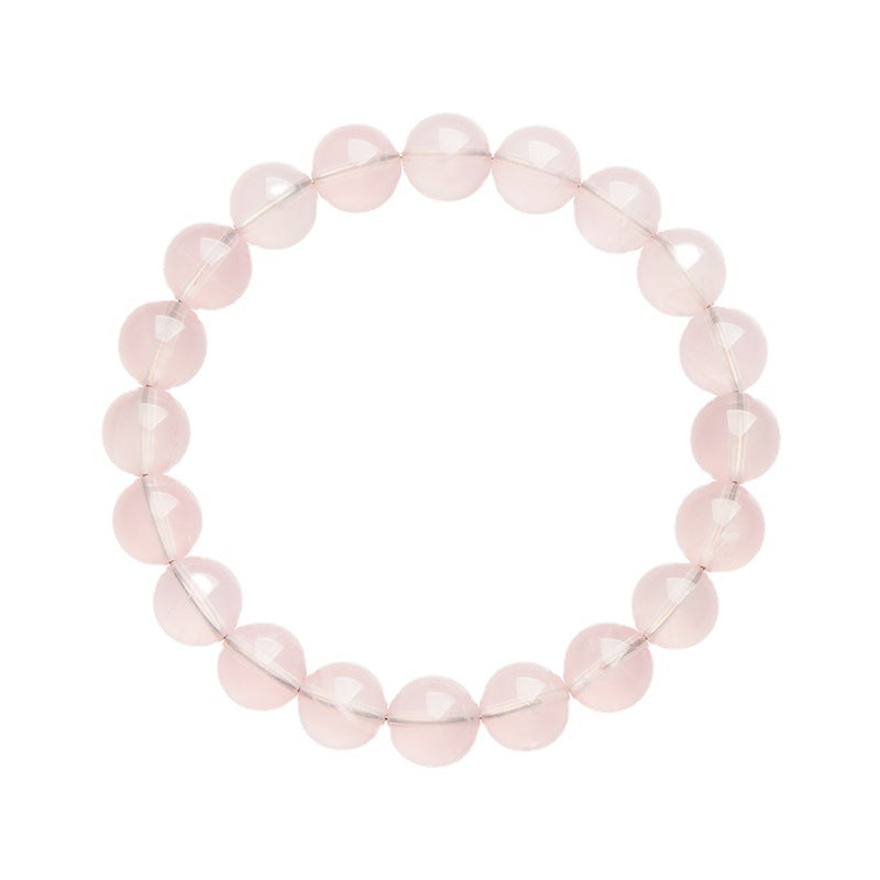Natural Star Moissanite Pink Quartz Bracelet - Sparkling Love & Compassion Gemstone Beads for Women