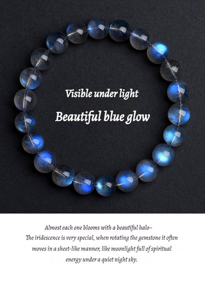 7A Quality Natural Gray Moonstone Bead Bracelet | Shimmering Adularescence | Spiritual Healing & Intuition