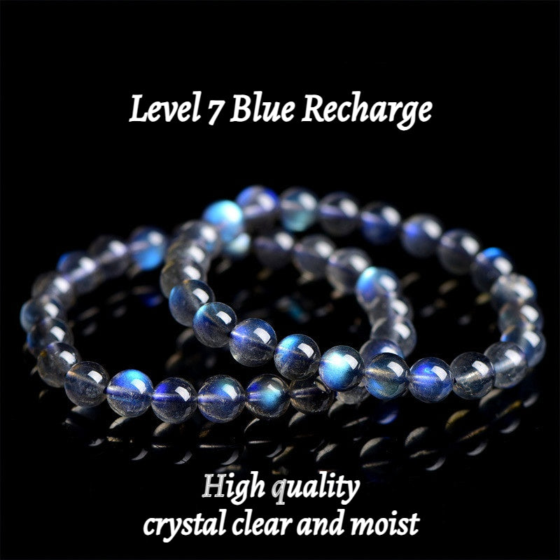 7A Quality Natural Gray Moonstone Bead Bracelet | Shimmering Adularescence | Spiritual Healing & Intuition